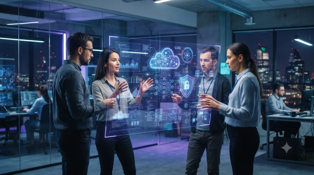 NIMU Technologies team collaborating on a digital solution